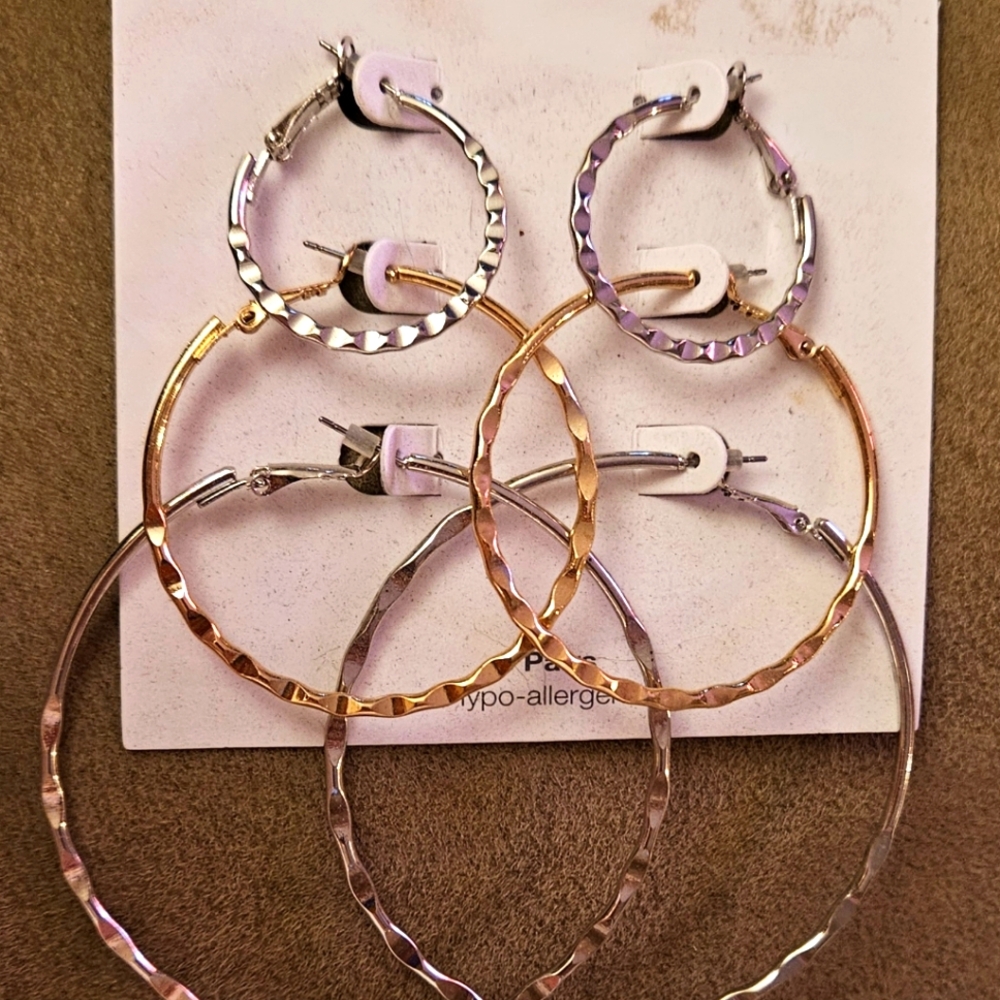Time and Tru Hoop Earring Trio